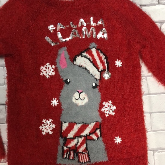 Fa-la-la Llama Christmas Pullover Sweater - Picture 3 of 6